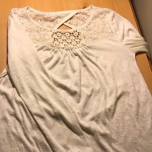 Cream Mossimo Lace Shirt